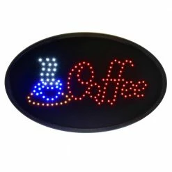 Hot Sale 😀 Alpine Industries 19 in. x 10 in. LED Oval Coffee Sign (2-Pack) 😀