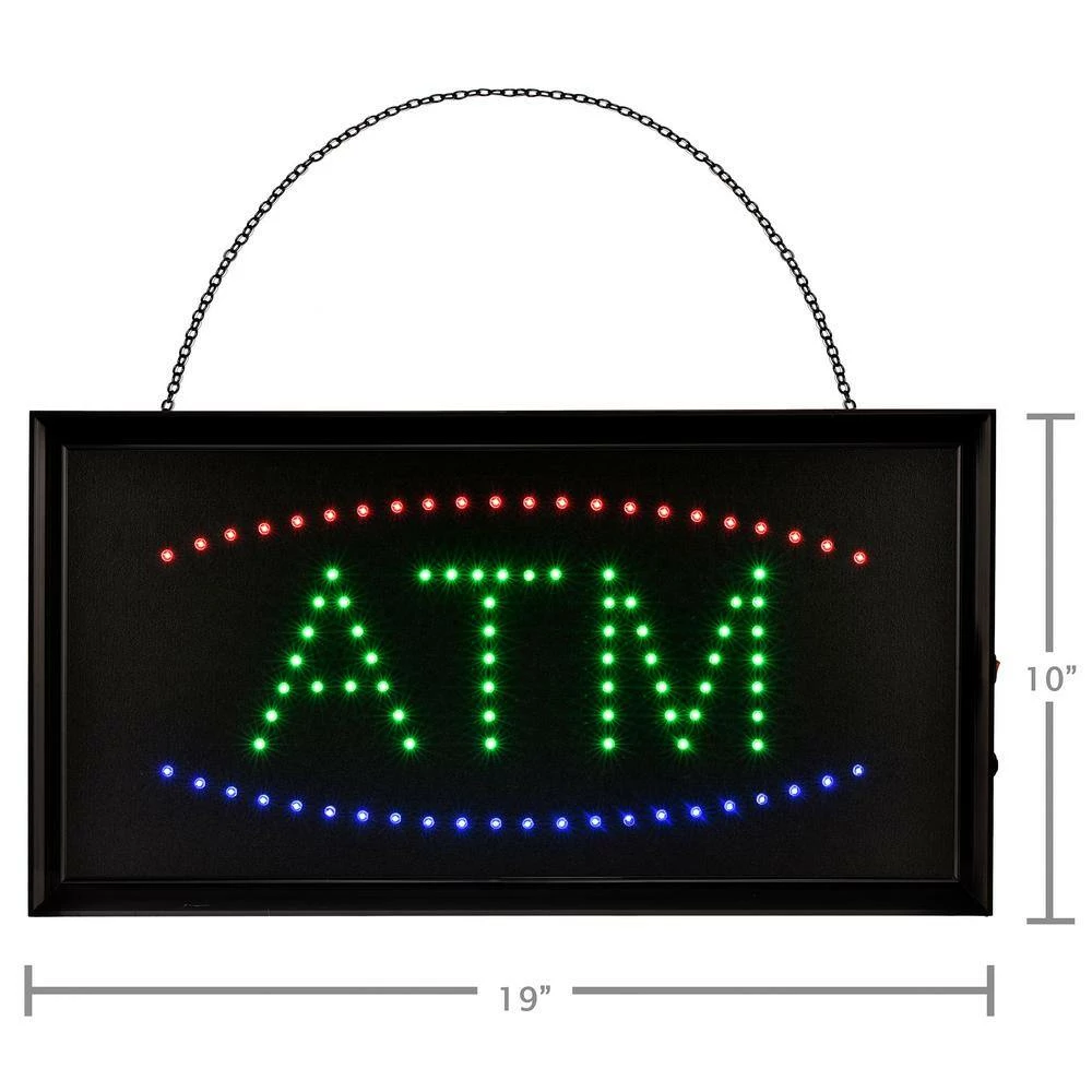 Best Sale π Alpine Industries 19 in. x 10 in. LED Rectangular Blue and Green ATM Sign with 2 Display Modes βοΈ 3 Best Sale π Alpine Industries 19 in. x 10 in. LED Rectangular Blue and Green ATM Sign with 2 Display Modes βοΈ - Image 3