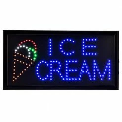 Promo ⭐ Alpine Industries 19 in. x 10 in. LED Rectangular Ice Cream Sign with 2 Display Modes (2-Pack) ✨