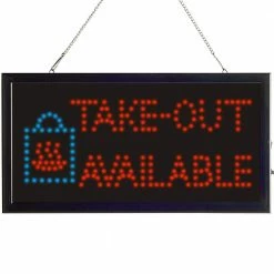 Flash Sale 🎁 Alpine Industries 19 in. x 10 in. LED Rectangular Take-Out Available Sign with 2 Display Modes ⭐
