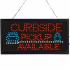 Buy 🥰 Alpine Industries 19 in. x 10 in. LED Rectangular Curbside Pickup Available Sign with 2 Display Modes 👏