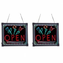 Coupon 😀 Alpine Industries 12 in. x 16 in. LED Illuminated Hanging Message Writing Board, (2-Pack) 🌟
