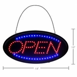 Discount 😍 Alpine Industries 19 in. x 10 in. LED Open Sign (2-Pack) ⭐ -Premier Lock Sales black alpine industries business signs alp497 01 2 44 1000