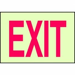 Buy 🤩 Brady 7 in. x 10 in. Glow-in-the-Dark Self-Stick Polyester Exit Sign ⌛