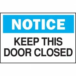 Coupon 💯 Brady 10 in. x 14 in. Plastic Notice Keep This Door Closed OSHA Safety Sign 🎉