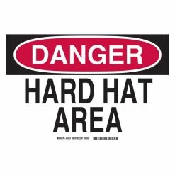 Best Pirce 🎁 Brady 10 in. x 14 in. Plastic Danger Hard Hat Area OSHA Safety Sign ✨
