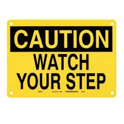 Budget 🔔 Brady 10 in. x 14 in. Plastic Caution ⌚ Watch Your Step OSHA Safety Sign 🎉 -Premier Lock Sales black brady safety signs 25611 a0 1000