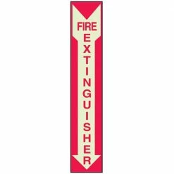 Buy 🎁 Brady 14 in. x 5 in. Glow-in-the-Dark Self-Stick Polyester Fire Extinguisher Sign 💯