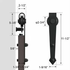 New 🔥 WINSOON 6 ft. Black Heavy-Duty Steel Rolling Barn Door Hardware Kit for Single Wood Door with Non-Routed Floor Guide ✔️ -Premier Lock Sales black winsoon barn door hardware gcm1916 76 1000