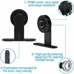 Deals 😍 WINSOON 6 ft./72 in. Top Mount Sliding Barn Door Hardware Track Kit for Single Door with Non-Routed Floor Guide Frosted Black 🌟 -Premier Lock Sales black winsoon barn door hardware gcm2028 1f 1000