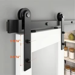 Cheapest 🎁 WINSOON Black Antique Roller Kit for Sliding Barn Door Hardware System (I Shape Design) 🤩 -Premier Lock Sales black winsoon barn door hardware gcm2126 44 1000