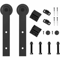 Cheapest 🎁 WINSOON Black Antique Roller Kit for Sliding Barn Door Hardware System (I Shape Design) 🤩