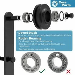 Cheapest 🎁 WINSOON Black Antique Roller Kit for Sliding Barn Door Hardware System (I Shape Design) 🤩 -Premier Lock Sales black winsoon barn door hardware gcm2126 fa 1000