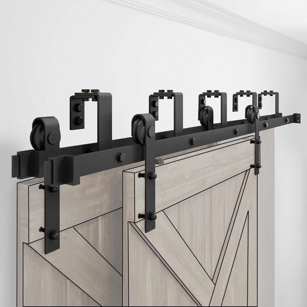 Cheapest βοΈ WINSOON 6 ft./72 in. Powder π§₯ Coated Black Heavy-Duty Bypass Double Door Sliding Barn Door Hardware Classic Design Roller π 1 Cheapest βοΈ WINSOON 6 ft./72 in. Powder π§₯ Coated Black Heavy-Duty Bypass Double Door Sliding Barn Door Hardware Classic Design Roller π