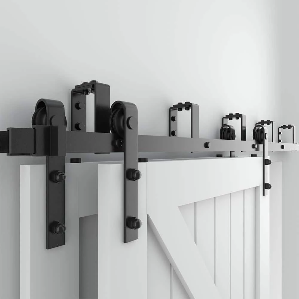 Outlet π WINSOON 6.6 ft./79 in. Powder π§₯ Coated Black Heavy-Duty Bypass Double Door Sliding Barn Door Hardware Classic Design Roller β€οΈ 5 Outlet π WINSOON 6.6 ft./79 in. Powder π§₯ Coated Black Heavy-Duty Bypass Double Door Sliding Barn Door Hardware Classic Design Roller β€οΈ - Image 5