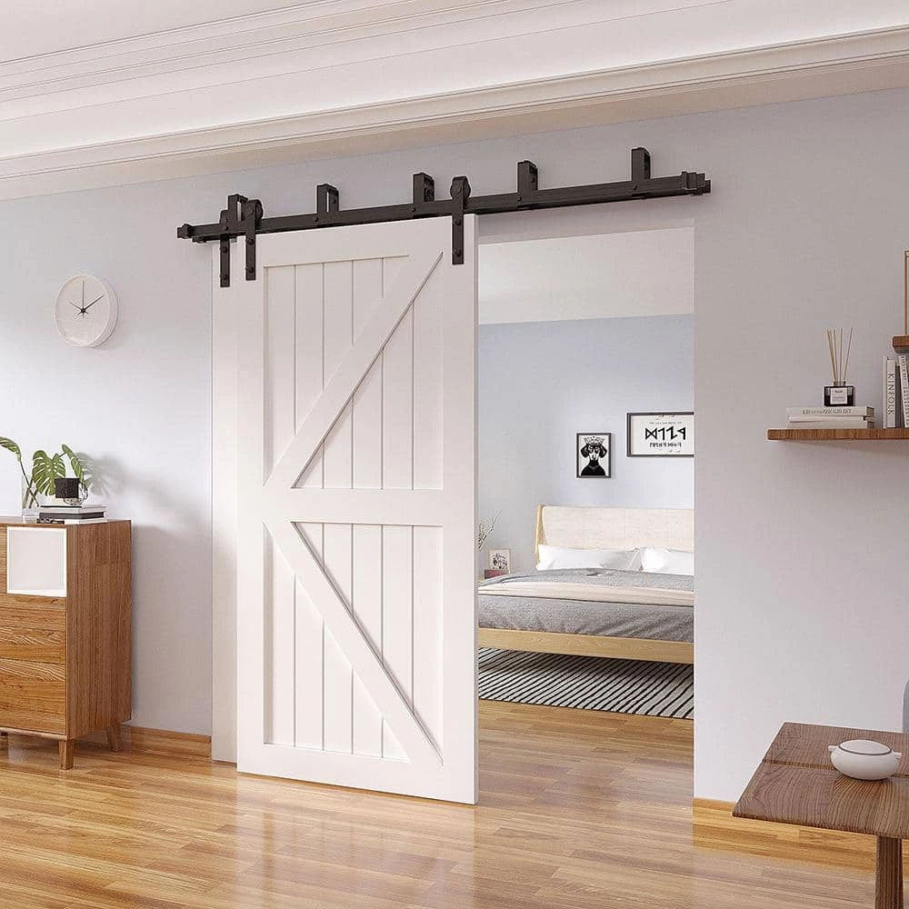 Outlet π WINSOON 6.6 ft./79 in. Powder π§₯ Coated Black Heavy-Duty Bypass Double Door Sliding Barn Door Hardware Classic Design Roller β€οΈ 3 Outlet π WINSOON 6.6 ft./79 in. Powder π§₯ Coated Black Heavy-Duty Bypass Double Door Sliding Barn Door Hardware Classic Design Roller β€οΈ - Image 3
