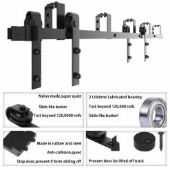 Outlet π WINSOON 6.6 ft./79 in. Powder π§₯ Coated Black Heavy-Duty Bypass Double Door Sliding Barn Door Hardware Classic Design Roller β€οΈ 12 Outlet π WINSOON 6.6 ft./79 in. Powder π§₯ Coated Black Heavy-Duty Bypass Double Door Sliding Barn Door Hardware Classic Design Roller β€οΈ -Premier Lock Sales black winsoon barn door hardware gcm2777 1 fa 1000