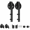 Best Pirce ❤️ WINSOON Black Antique Roller Kit for Sliding Barn Door Hardware System (Big Spoke Shape Design) 🔥