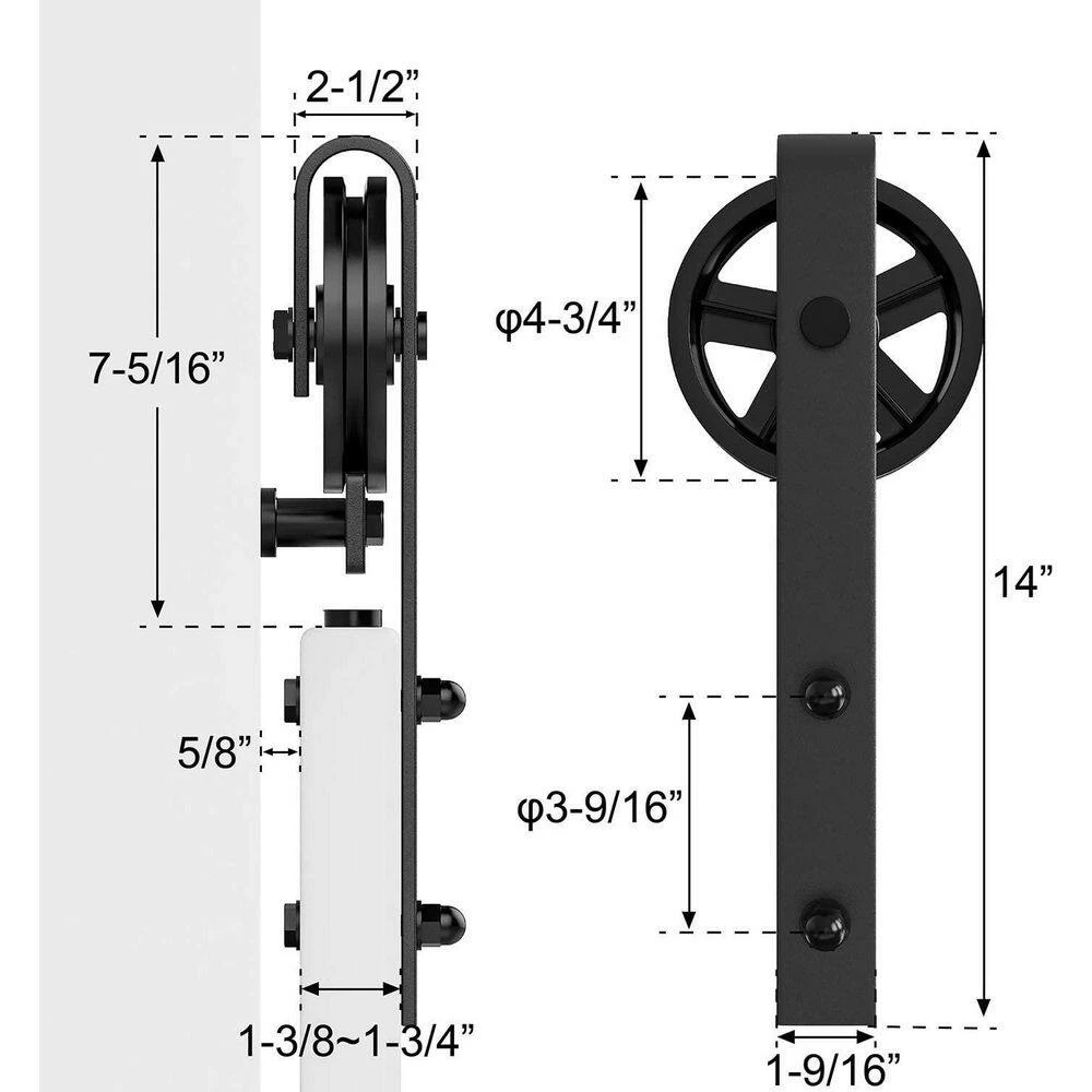 Best Pirce β€οΈ WINSOON Black Antique Roller Kit for Sliding Barn Door Hardware System (Big Spoke Shape Design) π₯ 7 Best Pirce β€οΈ WINSOON Black Antique Roller Kit for Sliding Barn Door Hardware System (Big Spoke Shape Design) π₯ - Image 7