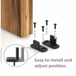 Flash Sale ✔️ WINSOON Black Plastic Adjustable Barn Door Floor Guide for -Wattooden Door 🔥 -Premier Lock Sales black winsoon barn door hardware gcm3275 4f 1000