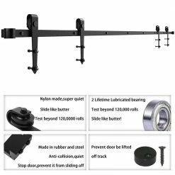 Wholesale 𧨠WINSOON 18 ft./216 in. Black Steel Heavy-Duty Rolling Barn Door Hardware Kit for Double Wood Doors with Non-Routed Floor Guide π 12 Wholesale 𧨠WINSOON 18 ft./216 in. Black Steel Heavy-Duty Rolling Barn Door Hardware Kit for Double Wood Doors with Non-Routed Floor Guide π -Premier Lock Sales black winsoon barn door hardware gcm3754 fa 1000