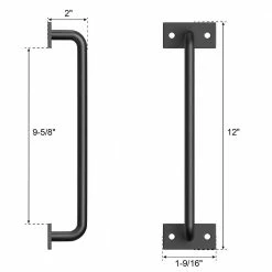 Wholesale 🔥 WINSOON 12 in. L Black Powder 🧥 Coated Rounded Corners Sliding Barn Door Pull and Flush Barn Door Handle Set 🧨 -Premier Lock Sales black winsoon barn door hardware gcm4989 fa 1000