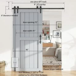 Cheap ❤️ WINSOON 6 ft./72 in. Single Track Bypass Barn Door Hardware Double Doors Kit, Heavy-Duty Sliding 1-Track Antique Roller 🤩 10 Cheap ❤️ WINSOON 6 ft./72 in. Single Track Bypass Barn Door Hardware Double Doors Kit, Heavy-Duty Sliding 1-Track Antique Roller 🤩 -Premier Lock Sales black winsoon barn door hardware gcm4994 1f 1000