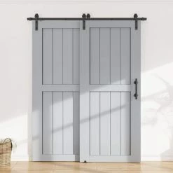 Cheap ❤️ WINSOON 6 ft./72 in. Single Track Bypass Barn Door Hardware Double Doors Kit, Heavy-Duty Sliding 1-Track Antique Roller 🤩 11 Cheap ❤️ WINSOON 6 ft./72 in. Single Track Bypass Barn Door Hardware Double Doors Kit, Heavy-Duty Sliding 1-Track Antique Roller 🤩 -Premier Lock Sales black winsoon barn door hardware gcm4994 44 1000