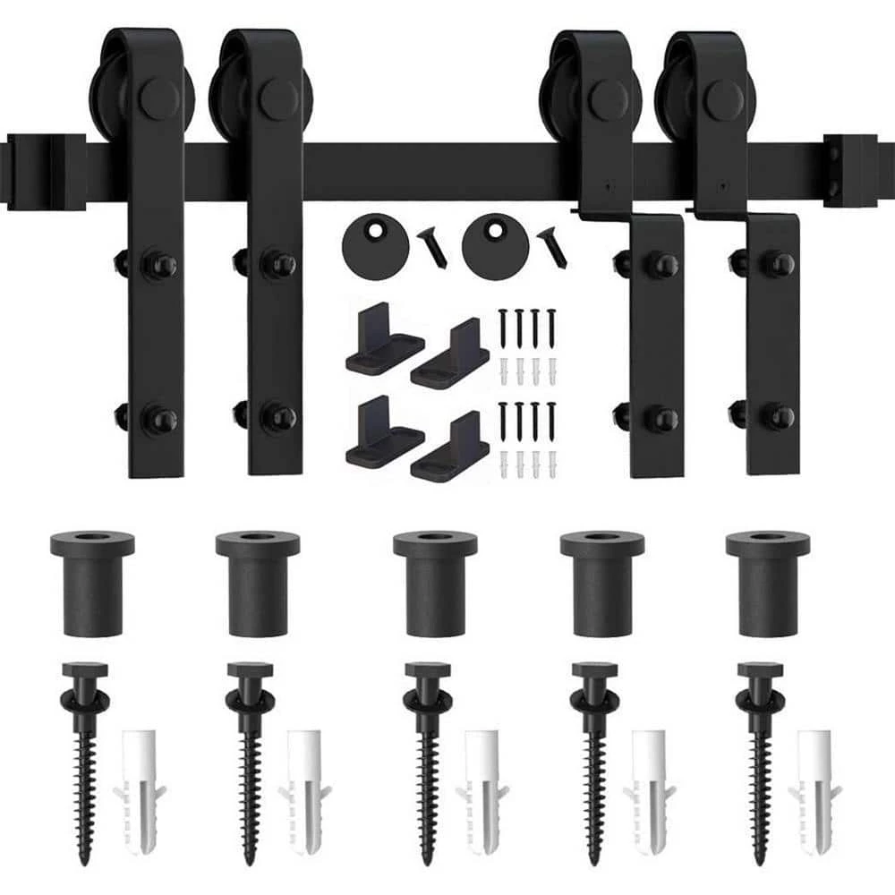 Cheap ❤️ WINSOON 6 ft./72 in. Single Track Bypass Barn Door Hardware Double Doors Kit, Heavy-Duty Sliding 1-Track Antique Roller 🤩 1 Cheap ❤️ WINSOON 6 ft./72 in. Single Track Bypass Barn Door Hardware Double Doors Kit, Heavy-Duty Sliding 1-Track Antique Roller 🤩