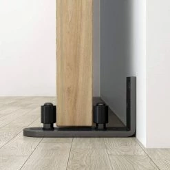 Coupon 💯 WINSOON 4-13/16 in. Sliding Barn Door Floor Guides Adjustable Stay Roller Hardware Kit Wall Mount Roller Guide (2-Pack) ⭐ -Premier Lock Sales black winsoon barn door hardware gcm5118x2 1f 1000