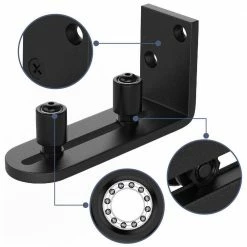 Coupon 💯 WINSOON 4-13/16 in. Sliding Barn Door Floor Guides Adjustable Stay Roller Hardware Kit Wall Mount Roller Guide (2-Pack) ⭐ -Premier Lock Sales black winsoon barn door hardware gcm5118x2 4f 1000