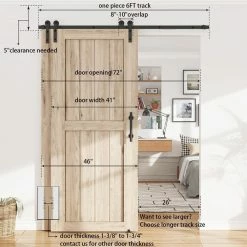 Brand new π WINSOON 6 ft./72 in. Single Track Bypass Sliding Barn Door Hardware Kit for Double Doors Low Ceiling β 10 Brand new π WINSOON 6 ft./72 in. Single Track Bypass Sliding Barn Door Hardware Kit for Double Doors Low Ceiling β -Premier Lock Sales black winsoon barn door hardware gcm5164 1f 1000
