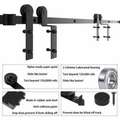 Brand new π WINSOON 6 ft./72 in. Single Track Bypass Sliding Barn Door Hardware Kit for Double Doors Low Ceiling β 12 Brand new π WINSOON 6 ft./72 in. Single Track Bypass Sliding Barn Door Hardware Kit for Double Doors Low Ceiling β -Premier Lock Sales black winsoon barn door hardware gcm5164 fa 1000