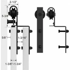 Buy 🌟 WINSOON Sliding Barn Door Hardware Hangers 2pcs Black (J Shape Bent Wheel) ❤️ -Premier Lock Sales black winsoon barn door hardware gcm5178 76 1000
