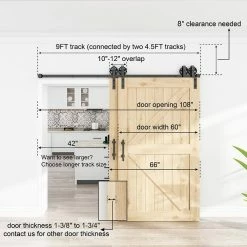 Best deal ✨ WINSOON 9 ft./108 in. Single Track Bypass Barn Door Hardware Double Doors Kit, Heavy-Duty Sliding 1 Track Big Wheel Roller 😍 10 Best deal ✨ WINSOON 9 ft./108 in. Single Track Bypass Barn Door Hardware Double Doors Kit, Heavy-Duty Sliding 1 Track Big Wheel Roller 😍 -Premier Lock Sales black winsoon barn door hardware gcm5208 1f 1000