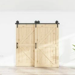 Best deal ✨ WINSOON 9 ft./108 in. Single Track Bypass Barn Door Hardware Double Doors Kit, Heavy-Duty Sliding 1 Track Big Wheel Roller 😍 11 Best deal ✨ WINSOON 9 ft./108 in. Single Track Bypass Barn Door Hardware Double Doors Kit, Heavy-Duty Sliding 1 Track Big Wheel Roller 😍 -Premier Lock Sales black winsoon barn door hardware gcm5208 44 1000
