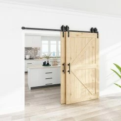 Best deal ✨ WINSOON 9 ft./108 in. Single Track Bypass Barn Door Hardware Double Doors Kit, Heavy-Duty Sliding 1 Track Big Wheel Roller 😍 9 Best deal ✨ WINSOON 9 ft./108 in. Single Track Bypass Barn Door Hardware Double Doors Kit, Heavy-Duty Sliding 1 Track Big Wheel Roller 😍 -Premier Lock Sales black winsoon barn door hardware gcm5208 4f 1000