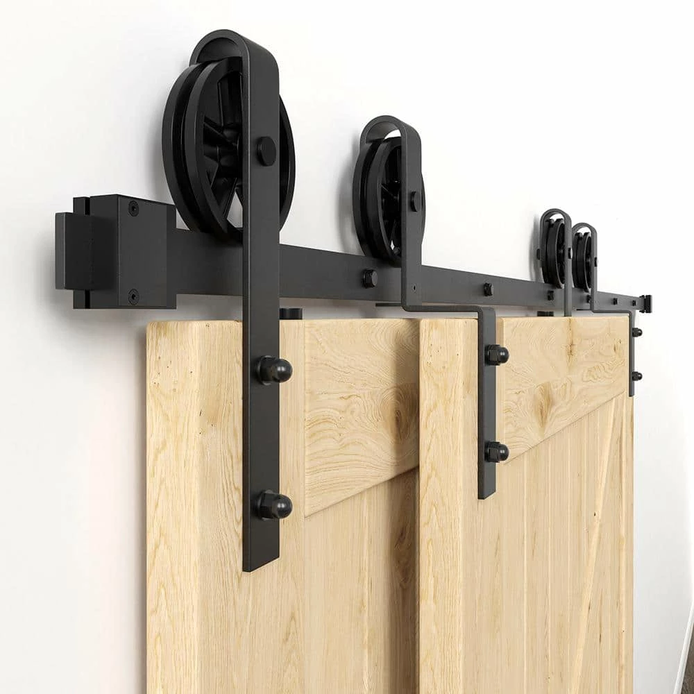 Best deal ✨ WINSOON 9 ft./108 in. Single Track Bypass Barn Door Hardware Double Doors Kit, Heavy-Duty Sliding 1 Track Big Wheel Roller 😍 2 Best deal ✨ WINSOON 9 ft./108 in. Single Track Bypass Barn Door Hardware Double Doors Kit, Heavy-Duty Sliding 1 Track Big Wheel Roller 😍 - Image 2