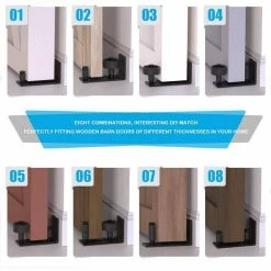 Coupon 😍 WINSOON 12 in. L Sliding Barn Door Handle and 4.8 in. Barn Door Floor Guide (1 x Door Handle, 2 x Floor Guide) 🔥 -Premier Lock Sales black winsoon barn door hardware gcm5587 44 1000