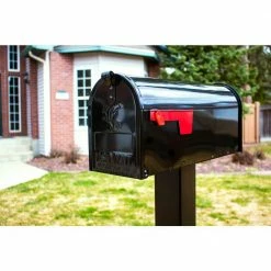 Best Sale 🔔 Gibraltar Mailboxes Elite Black, Medium, Steel, Post Mount Mailbox. ✔️ -Premier Lock Sales blacks gibraltar mailboxes post mount mailboxes e1100b00 31 1000