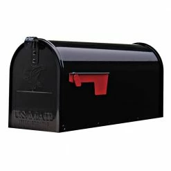 Best Sale 🔔 Gibraltar Mailboxes Elite Black, Medium, Steel, Post Mount Mailbox. ✔️