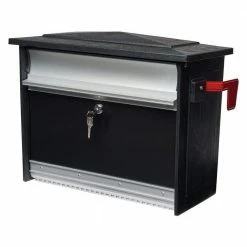 Coupon 🛒 Gibraltar Mailboxes Mailsafe Black, Medium, Aluminum and Plastic, Locking, Wall Mount Mailbox 🔥