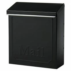 Hot Sale 🌟 Gibraltar Mailboxes Townhouse Black, Small, Steel, Locking, Vertical, Wall Mount Mailbox 🔥