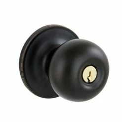 Outlet π ESSENTIALS by Schlage Jeffir Aged Bronze Keyed Entry Door Knob π