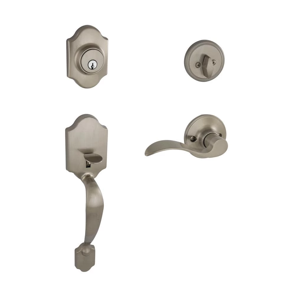 Deals π₯° ESSENTIALS by Schlage Billaby Satin Nickel Single Cylinder Deadbolt with Millstreet Handle Door Handleset π 1 Deals π₯° ESSENTIALS by Schlage Billaby Satin Nickel Single Cylinder Deadbolt with Millstreet Handle Door Handleset π