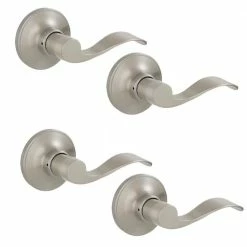 Cheapest β¨ ESSENTIALS by Schlage Millstreet Satin Nickel Passage Hall/Closet Door Lever (4-Pack) π