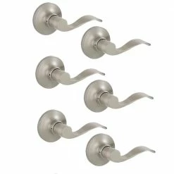 New β¨ ESSENTIALS by Schlage Millstreet Satin Nickel Passage Hall/Closet Door Lever (6-Pack) π
