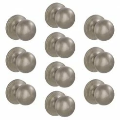 Hot Sale π€© ESSENTIALS by Schlage Jeffir Satin Nickel Passage Hall/Closet Door Knob (10-Pack) π
