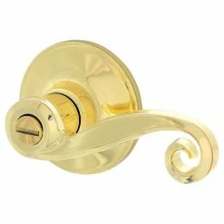 Budget ✨ ESSENTIALS by Schlage Acton Bright Brass Privacy Bed/Bath Door Handle 🥰 -Premier Lock Sales essentials by schlage privacy door handles v40 v act 605 1d 1000