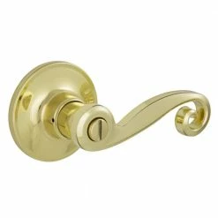 Budget β¨ ESSENTIALS by Schlage Acton Bright Brass Privacy Bed/Bath Door Handle π₯°
